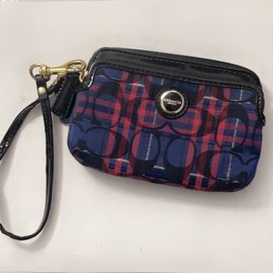 Coach wallet blue and red